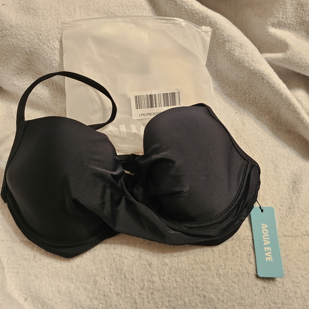 Aqua Eve Medium Black Push Up Swim Bra